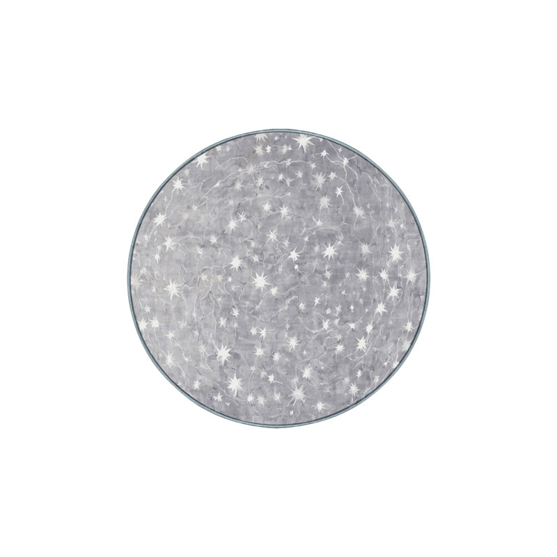 Machine Washable Blue Area Rug, Round 7'