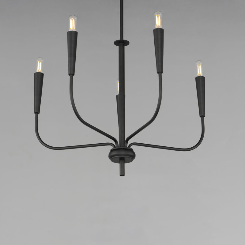 Lustre à 5 lumières Sevren, Noir