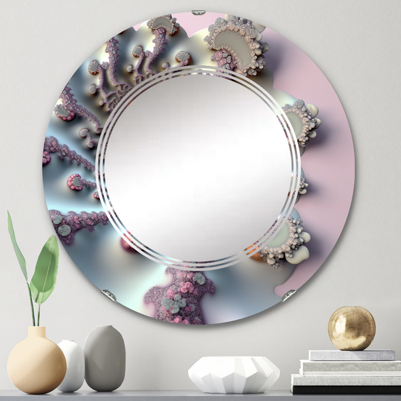 Lyneissa - Miroir mural moderne rond, 24 po x 24 po