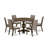 3-Piece Distressed Jacobean Finish Solid Wood Top Dining Table with 2 Chairs with Lattice Back-1788111164