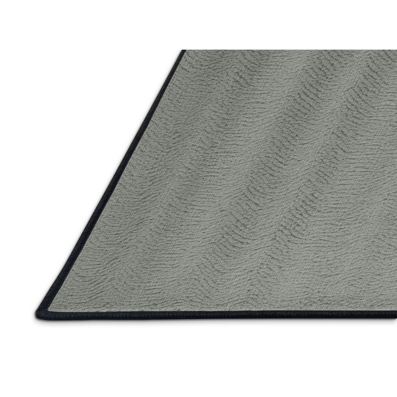 Machine Washable Solid Gray Area Rug, Rectangle 2' x 3'