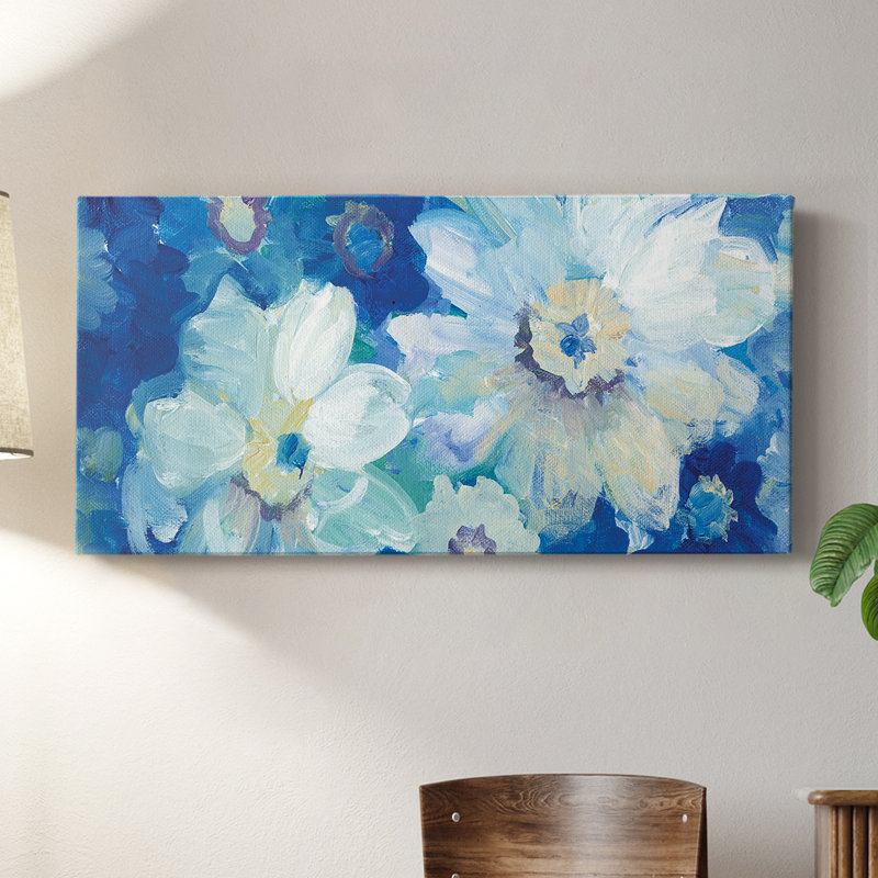 Blue Nocturne I- Gallery Wrapped Canvas -Ready to Hang, 16" H x 32" W