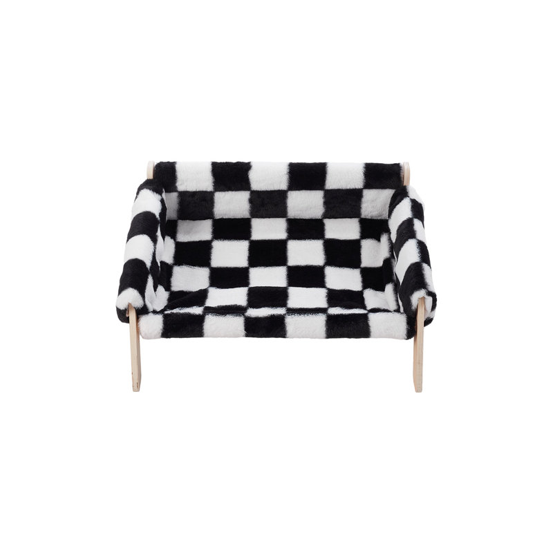 Geometric Faux Fur Pet Bed