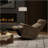 Global Home Swivel Glider Recliner With Manual Adjustable Headrest & Footrest In Texas Slate