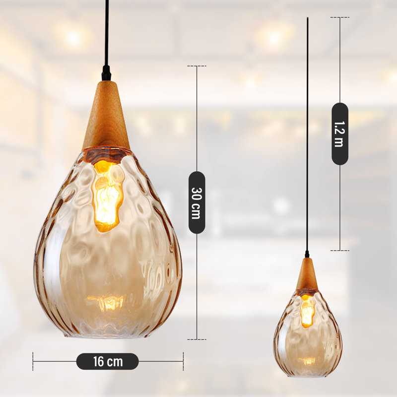 URBNLIVING 1 - Light Amber Single Pendant