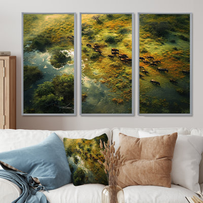 Castanon - ensemble d'art mural paysage africain