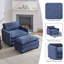 Fauteuil d'appoint rembourré avec repose-pieds Redenius Boucle-107084442