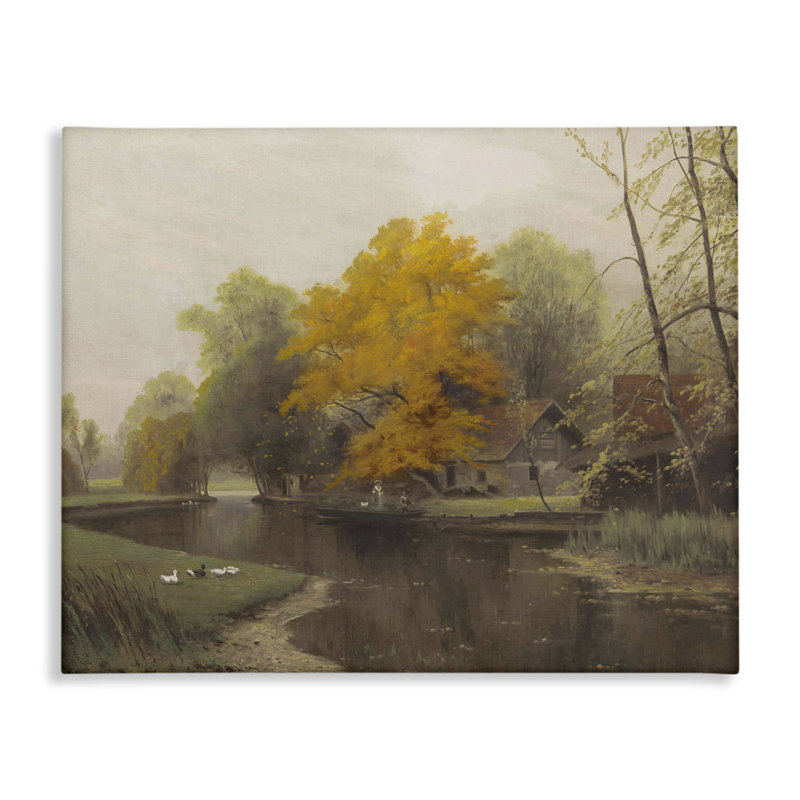Toile rétro «Fall By The River», conception par Leah Straatsma, H 16 po x l 20 po