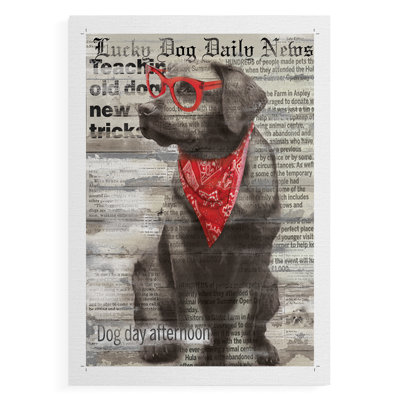Chien chanceux - impression sur toile seulement - non encadrée