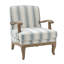 Peppone Country Wooden Upholstered Armchair with Solid Wood Armrests-1328883852