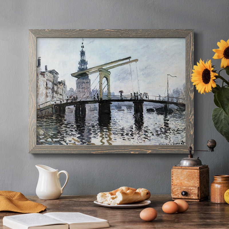 The Bridge, Amsterdam, 1874, reproduction d'art sur toile, Gris, H 28 po x l 42 po x P 1,5 po