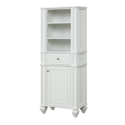 Arbesa Solid Wood Freestanding Linen Cabinet