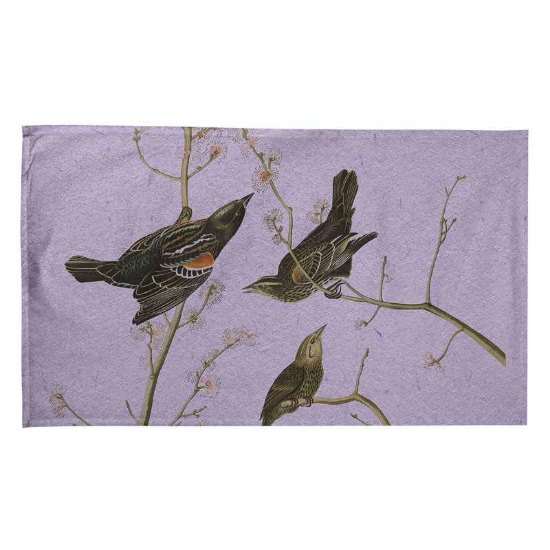 Serviette à thé à oreilles starling, Sergé de coton, Mauve