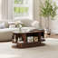 Table basse ovale de 110 cm de large avec rangement dissimulé et éclairage RVB-1807708432