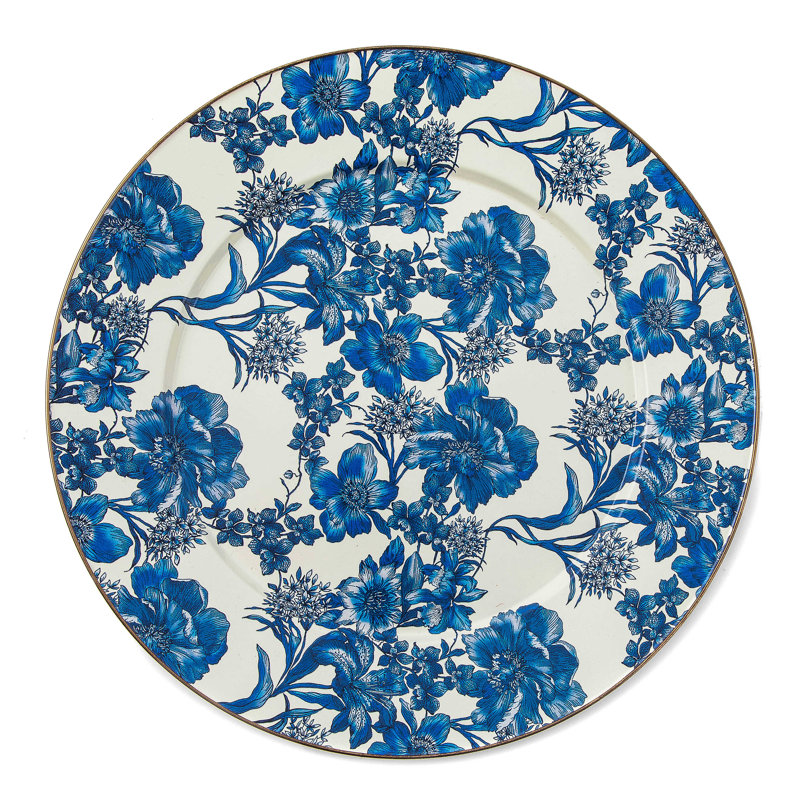 Sterling English Garden Enamel Serving Platter, Blue/White