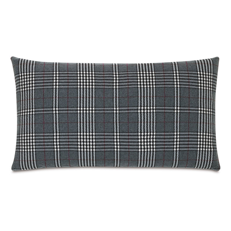 Connery Plaid Reversible Throw Pillow, Rectangle 15"H x 26"W