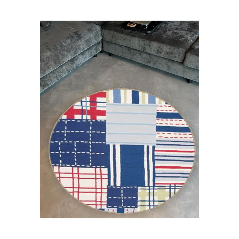 Tapis rond lavable à la machine, Sous-tapis rond 3 pi 11 po inclus