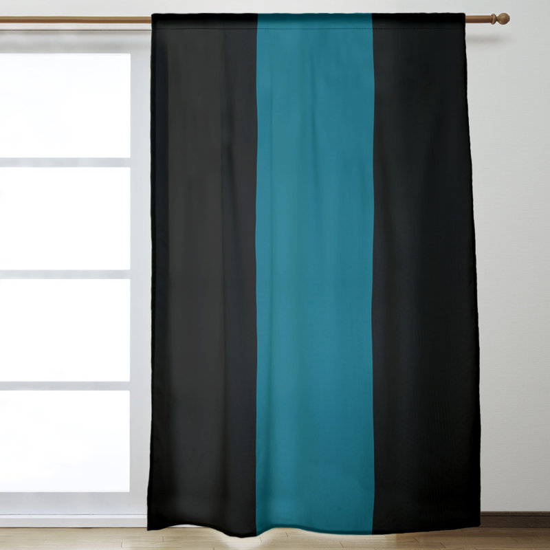 Mississippi Rebellion Sateen Room Darkening Curtain Single Panel, Black