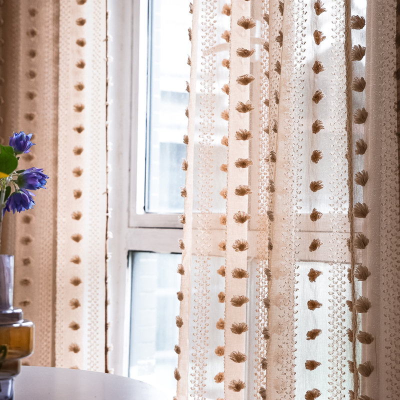 Clenney Semi Sheer Curtain Pair, 52" W x 84" L