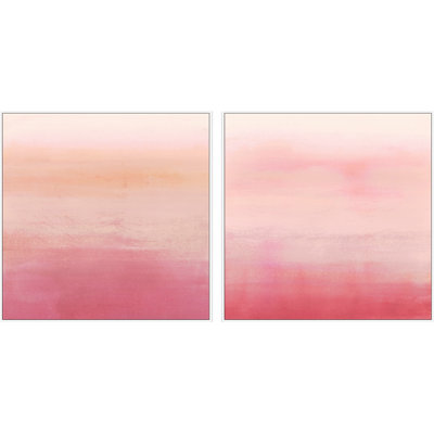 «Pink Ombré» par Marmont Hill - ensemble de 2 reproductions sur toile flottantes