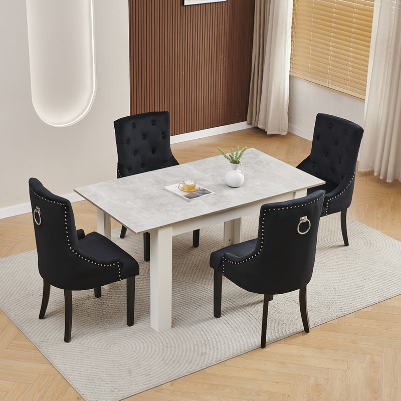 4 -Person Dining Set, Black Ring Back Chairs#4