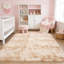 Tapis beige à poils longs moelleux et moelleux, idéal pour les salons, les chambres à coucher et les chambres d'enfants-6423596-21265675