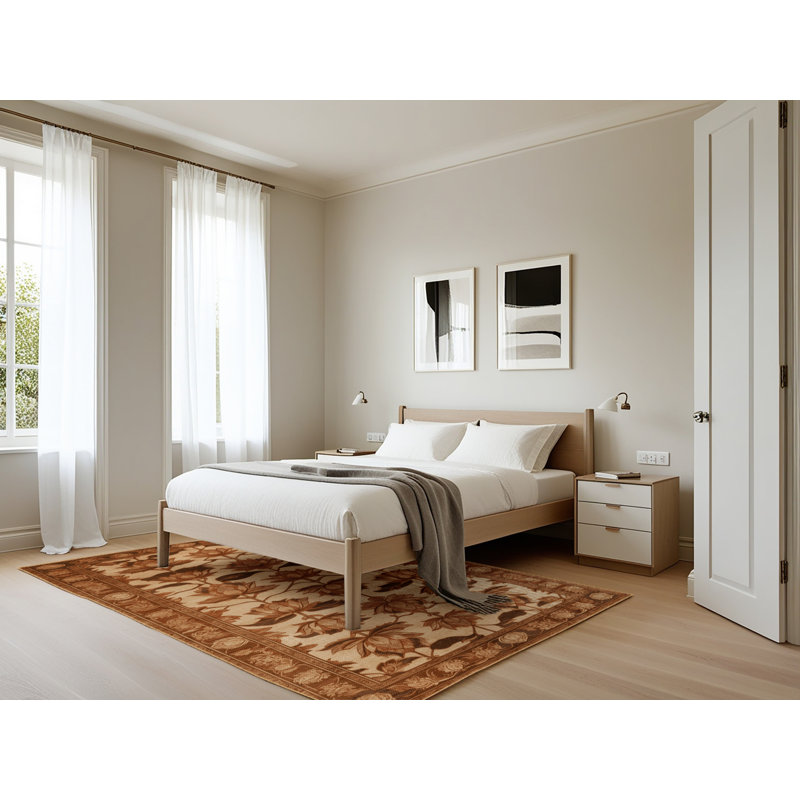 Tapis brun lavable à la machine, Rectangle 5 pi x 7 pi