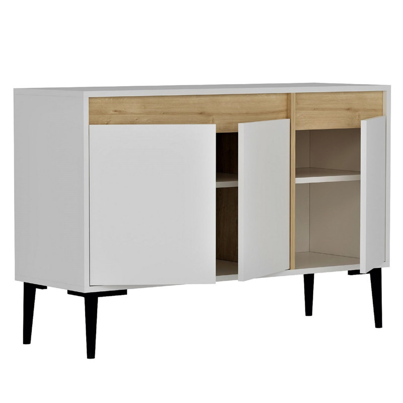 Olivia 75cm Console Table, White Sapphire/Oak