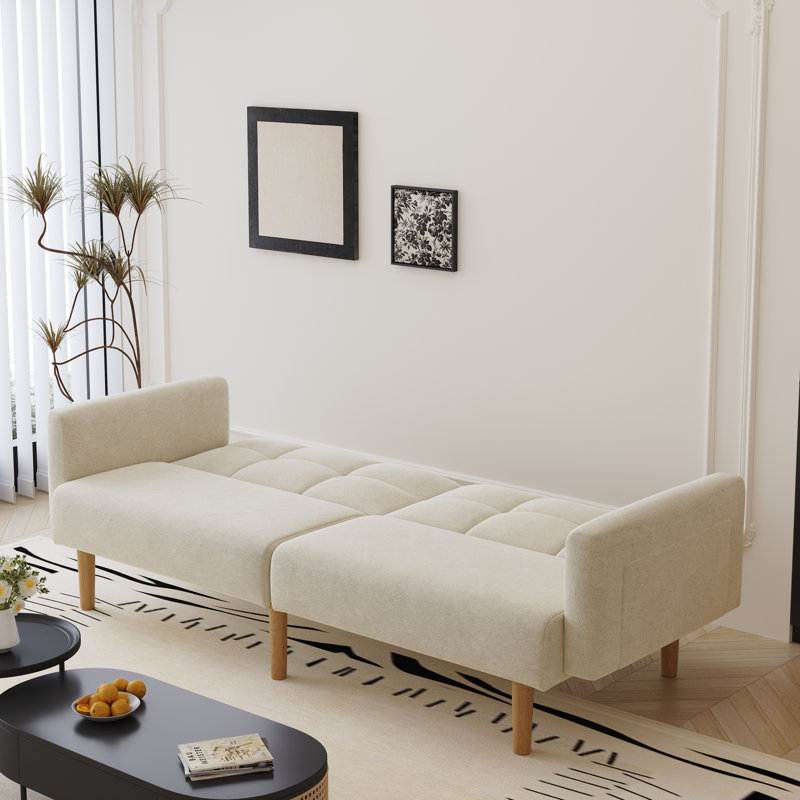 Hewson 3 Seater Sofa Bed, 100% Linen, Beige