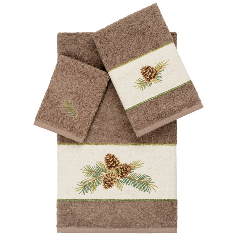 Pierre 3 Piece 100% Turkish Cotton Towel Set, Latte