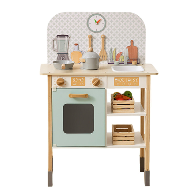 Freniland - Compact Small Kitchen Toy Set for Kids Ages 3+,Sink, Pot,Pan,20 Food Accessories Included