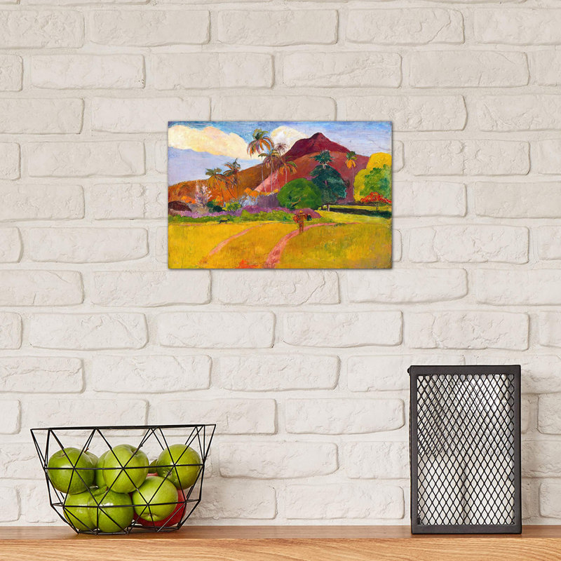 Tahitian Landscape by Paul Gauguin - Painting on Canvas, 152.5 cm H x 101.5 cm W x 3.175 cm D, Wrapped Canvas