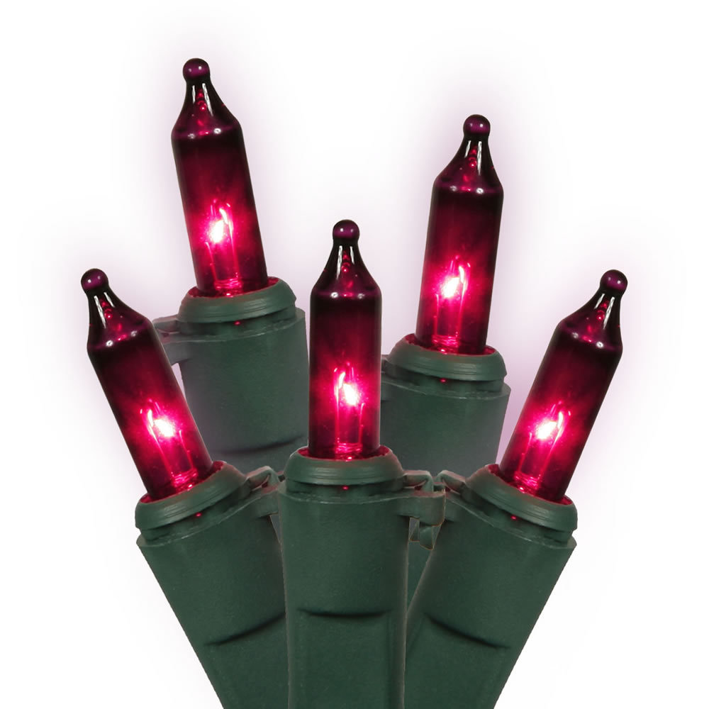 Mini Christmas String Light Set, Purple/Green, 100, 552"