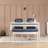 Modern Striped Bench with Storage, White & Dark Blue, 43.3 x 19.0 x 15.7 inches | 100% Melamine Coated Particle Board & Linen | Hornbeam Legs | Perfect for Entryway, Living Room, or Bedroom Decor-1697425463