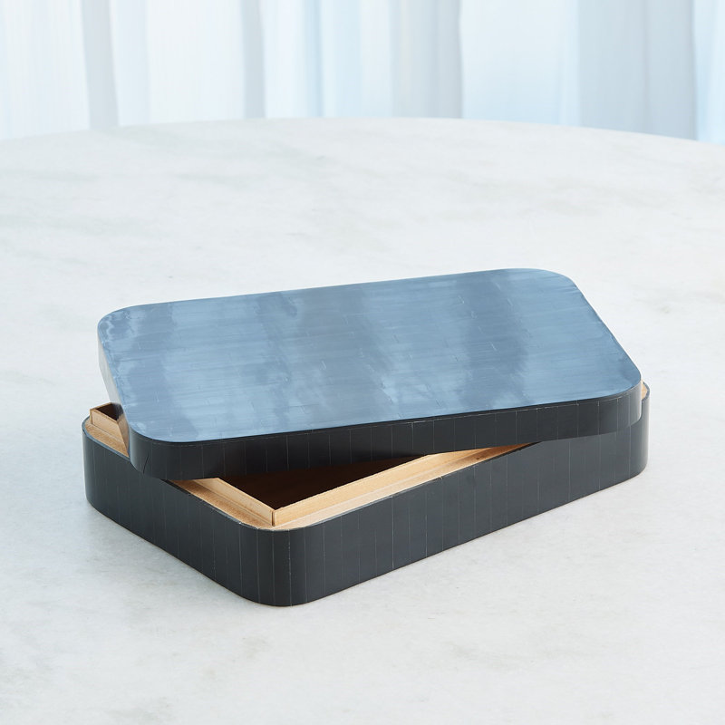 Handmade Resin Decorative Box, 3" H x 13" W x 9" D