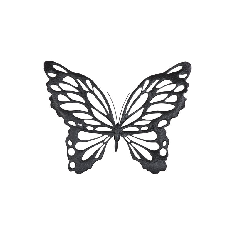 Butterfly Wall Art, Copper/Black, Metal, 38" H x 48" W x 2" D