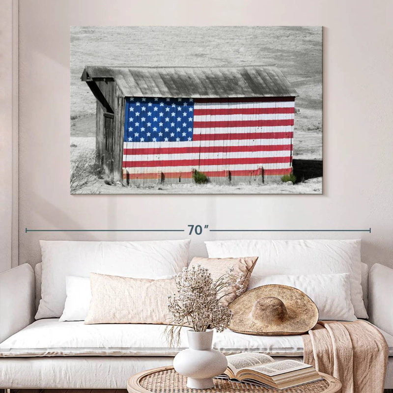 Drapeau américain Borges Barn, H 34 po x l 51 po