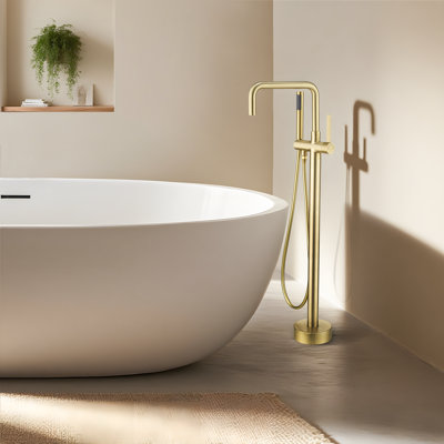 1 Handle Freestanding Tub Filler with Shower