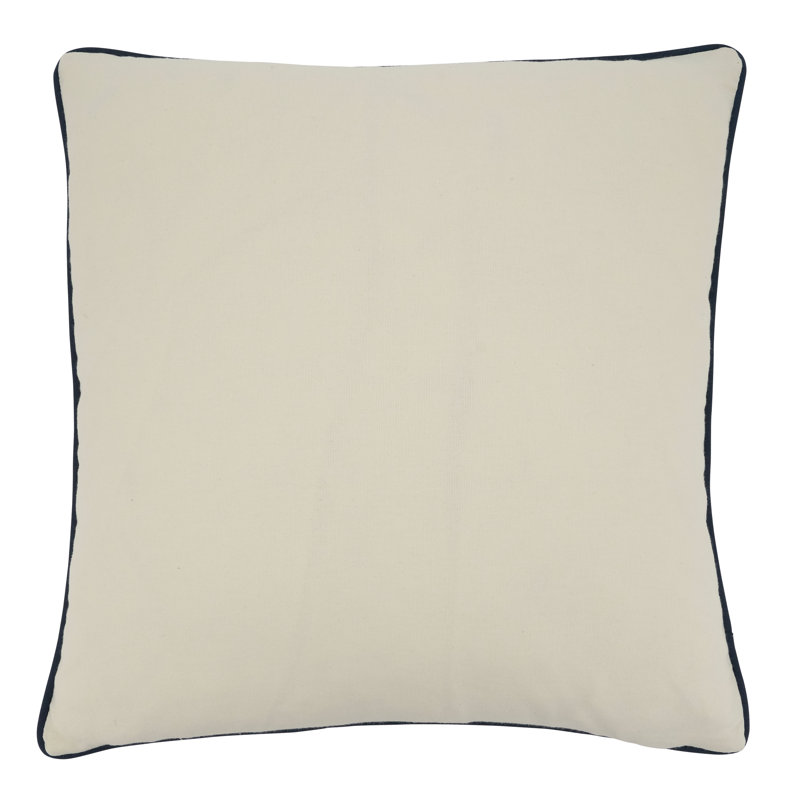 Naviguer Collection Embroidered Cotton Throw Pillow, Polyester/Polyfill