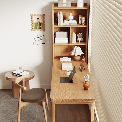 Bureau rectangulaire en bois massif avec 3 tiroirs Burlywood