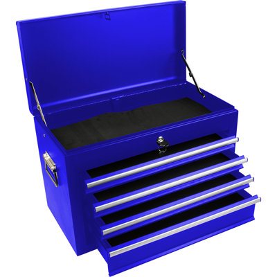 6 Detachable Tool Caddy Box Unit Cabinet - With Lock And Wheels, 100Kg Bearing Capacity, Powder Coated, Blue For Garage Toolbox With 4" Workshop