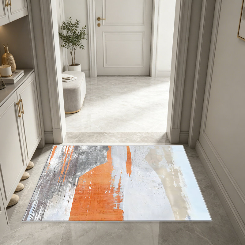 Warm Orange Texture area rugs for Living Room, Soft and Comfortable, Suitable for all seasons, easy to maintain, machine washable Indoor floor mat, Under Table Farmhouse suitable for Bedroom, Dining Room, Study, Patio, Balcony, Home Decor