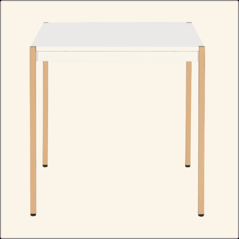 Table de bout carrée avec pieds en métal
