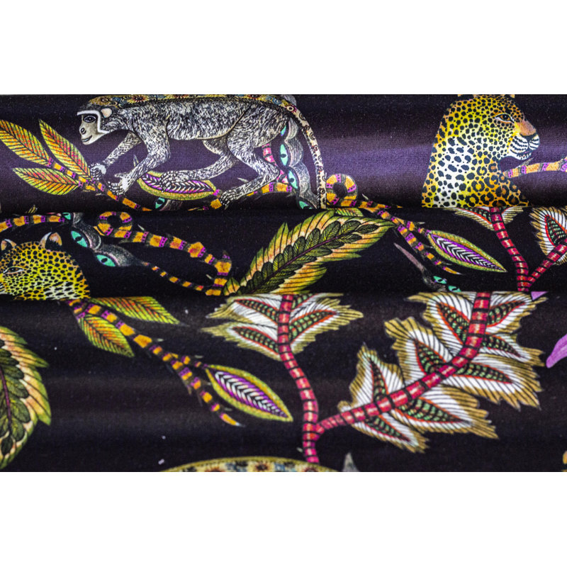 Ardmore 'Monkey Bean' Velvet Fabric, Night