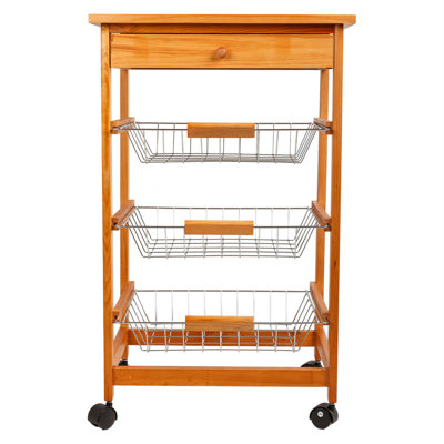 Larayna Wood Kitchen Cart
