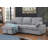 Modern 91"W Light Gray Chenille Fabric Reversible Sleeper Sectional With Storage Chaise, Drop-Down Table, Cup Holders And Charging Ports-949320832