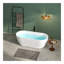Baignoire de trempage autoportante en acrylique brillant avec trop-plein à fente classique et drain à embout, certifié cUPC. Facile à installer, 02138-112318622