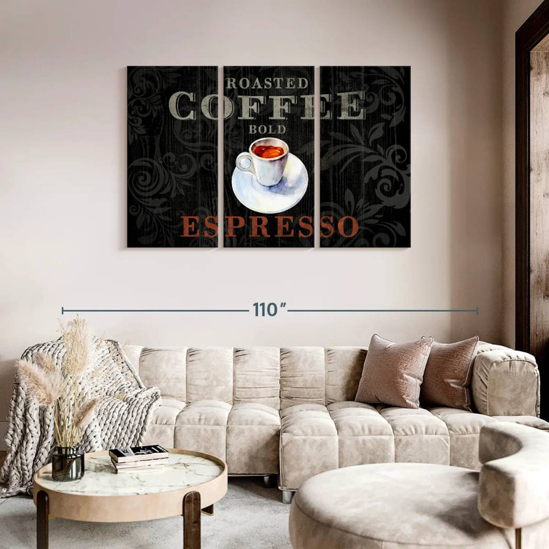 Café torréfié, reproduction d'art sur toile, H 74 po x l 48 po x P 1,25 po