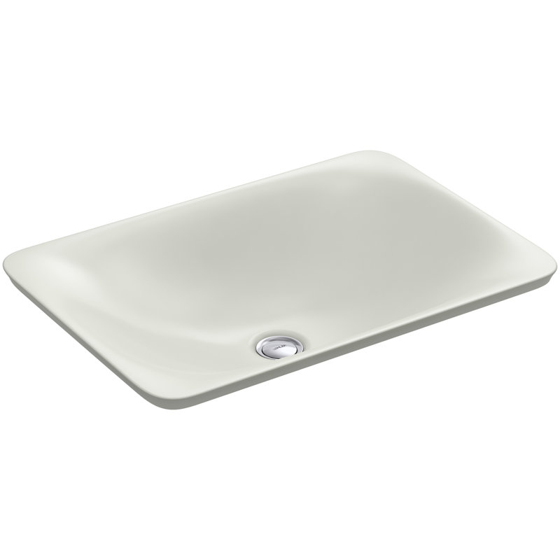 Carillon Ceramic Rectangular Drop-in Bathroom Sink, Dune