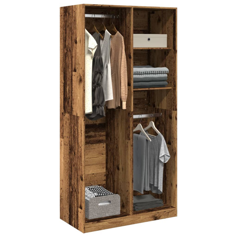 Ruri Manufactured Wood Wardrobe, 100 x 50 x 200 cm, Old Wood